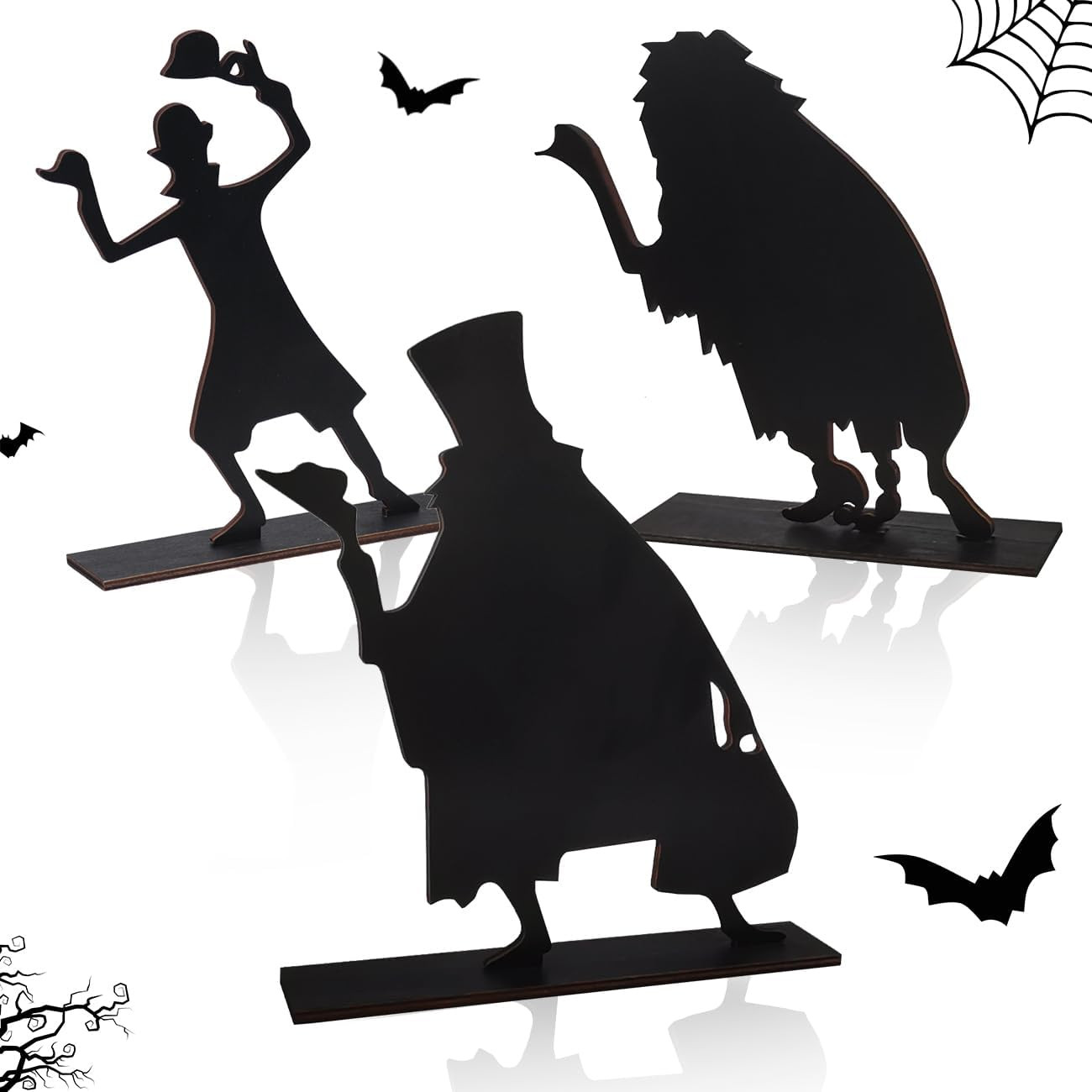 The Haunted Mansion Hitchhiking Ghosts Wood Sign 3Pcs Scary Table Toppers