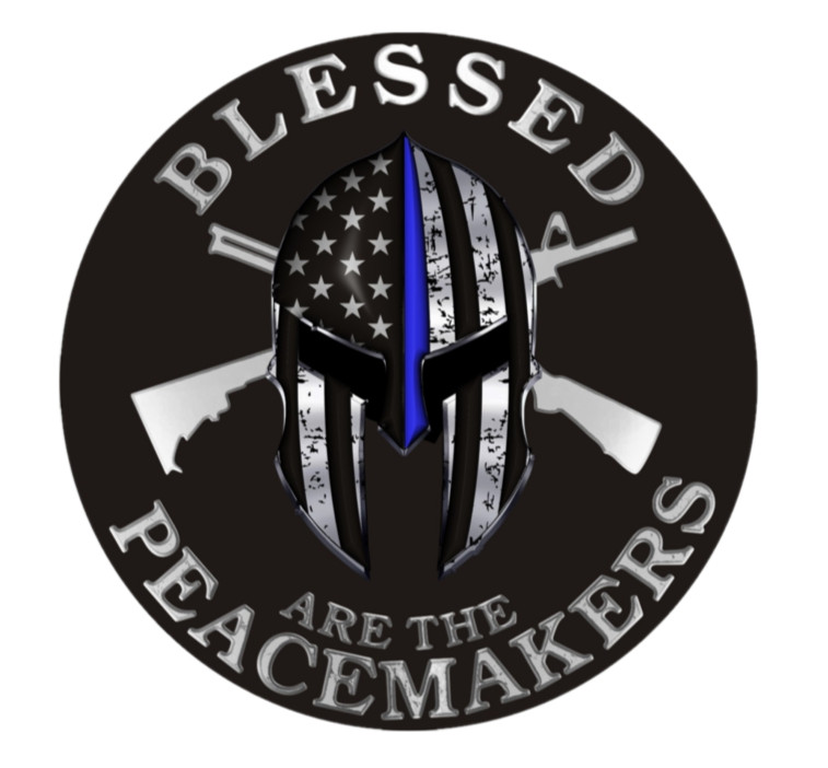 Blessed Are The Peacemakers Vinyl Sticker - Police, Sheriff Decal for Laptops