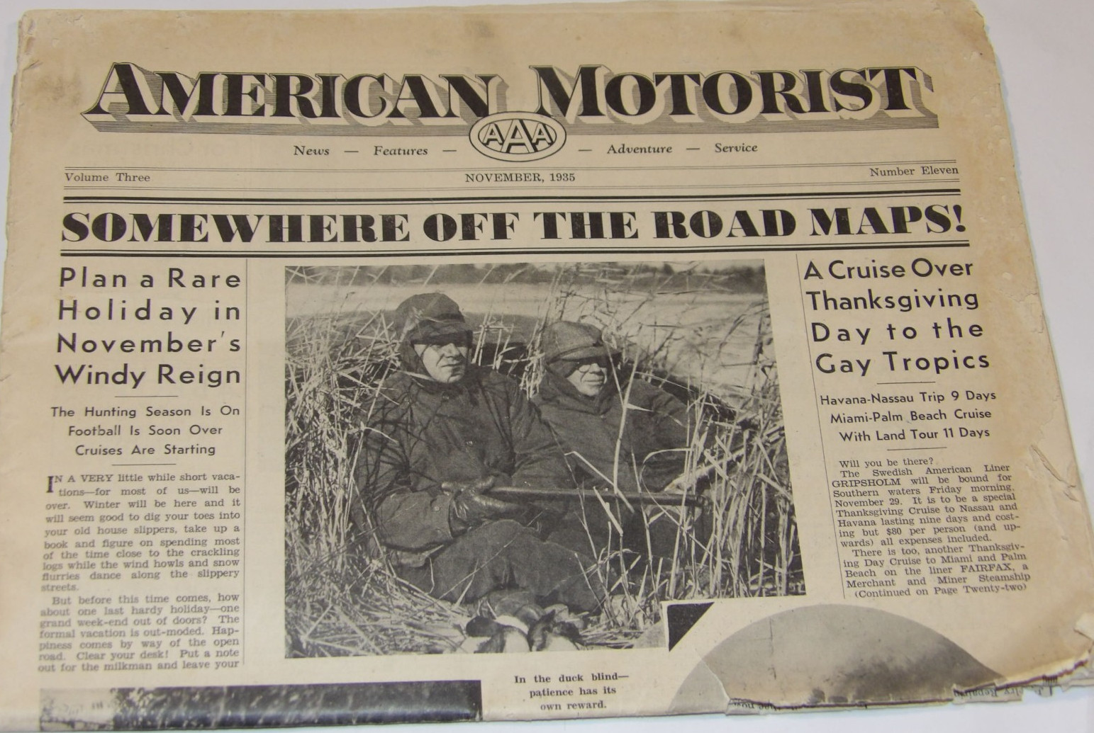 VINTAGE 1935 AAA AMERICAN MOTORIST MAGAZINE/NEWSPAPER FULL PAGE ADS OLDSMOBILE+