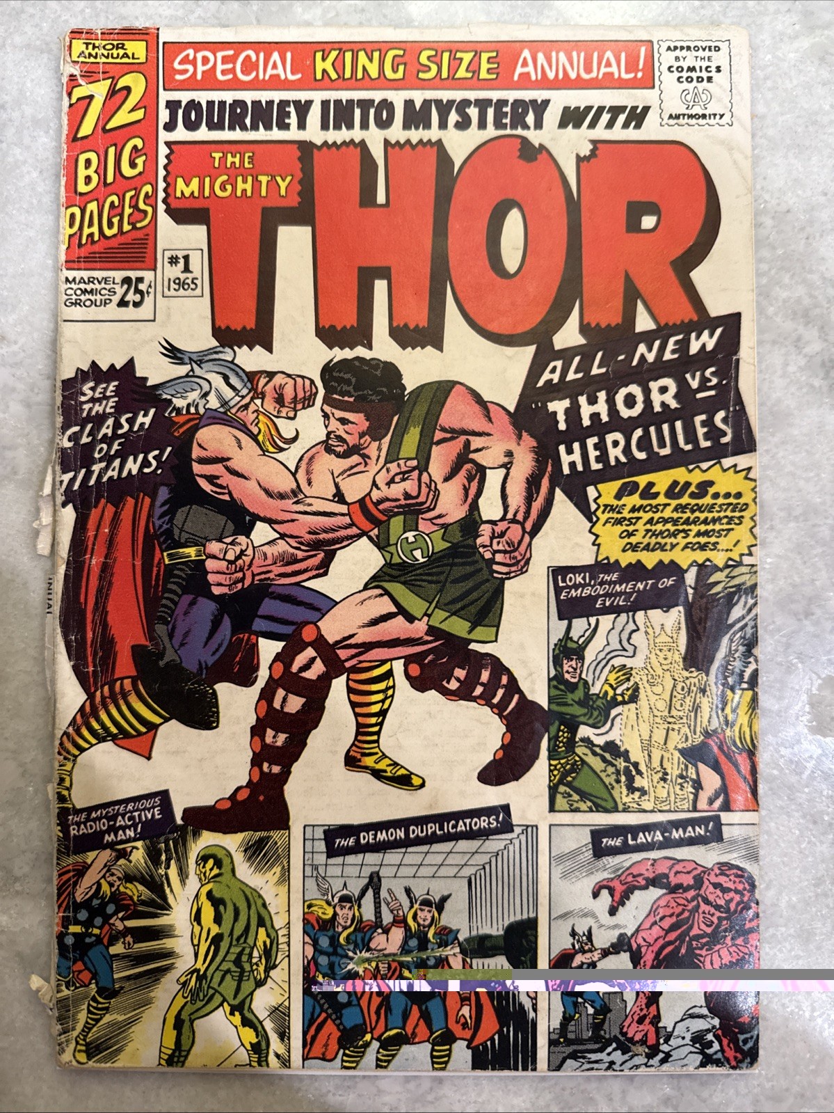 Journey Into Mystery 1965 Thor King Size Annual #1 1st Hercules Detached Cover