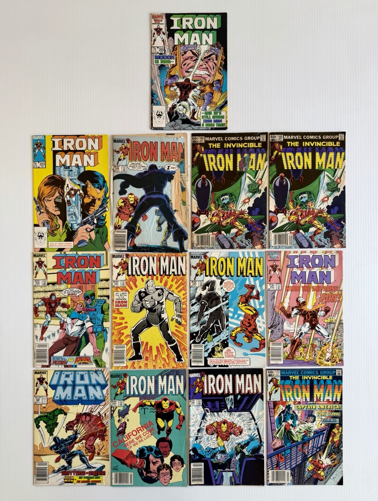 Vintage Marvel Iron Man Comic Book Lot of 13, 1982-1988