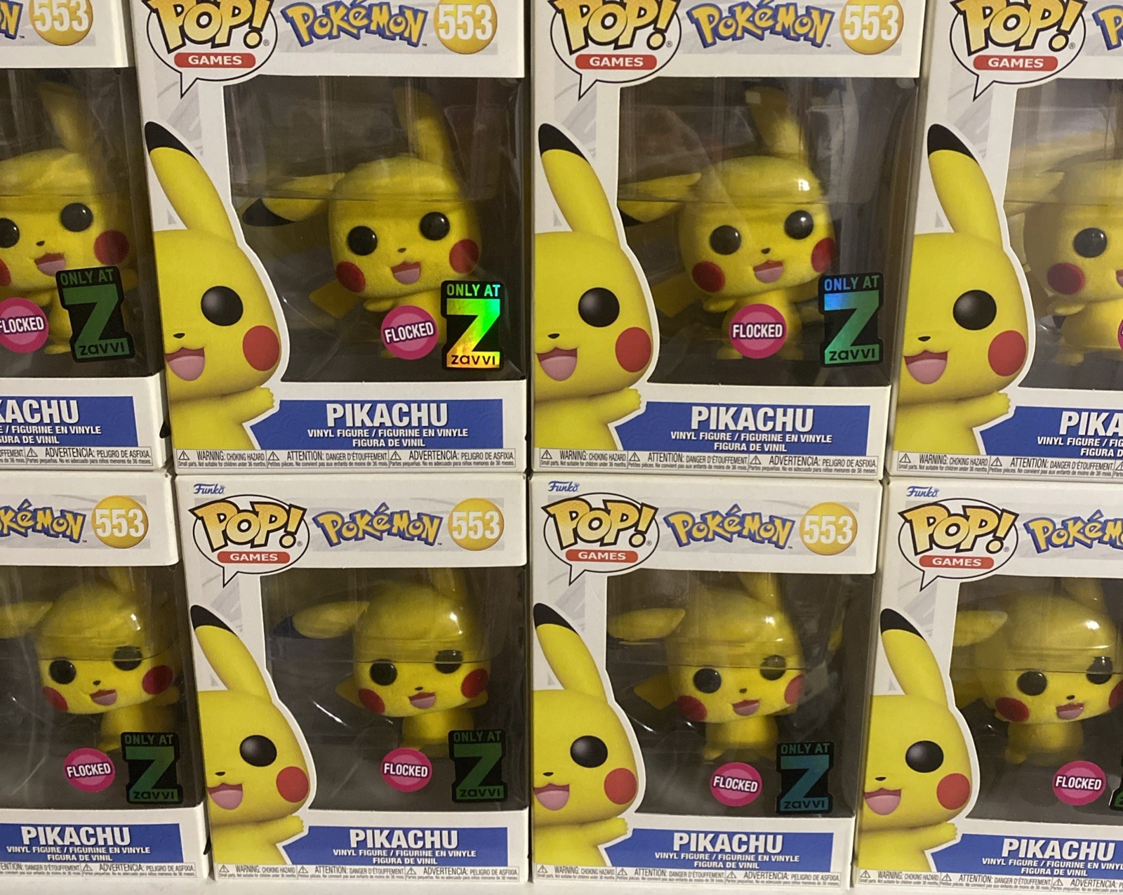 Funko Pop Games Pokemon Pikachu Flocked #553 only at Zavvi Exclusive vaulted