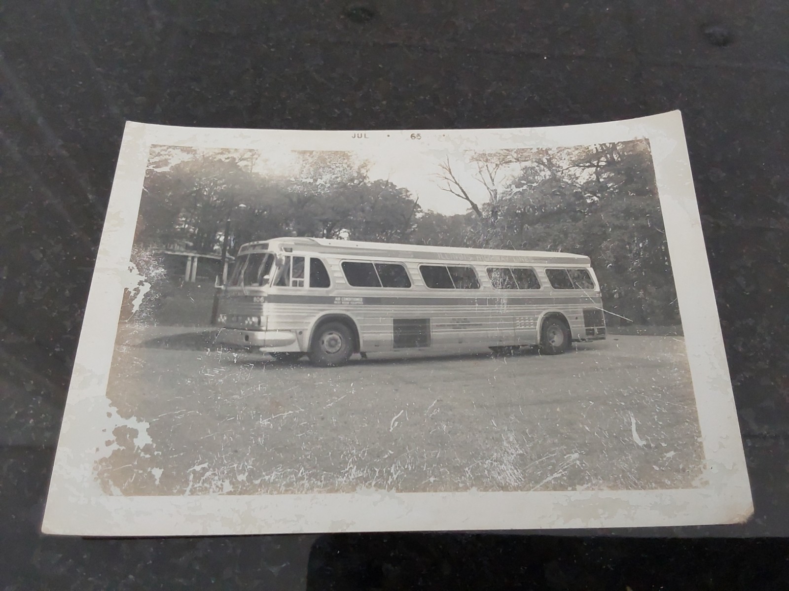 Peoria IL Illinois Highway Lines 1965 Bus Photo Transportation