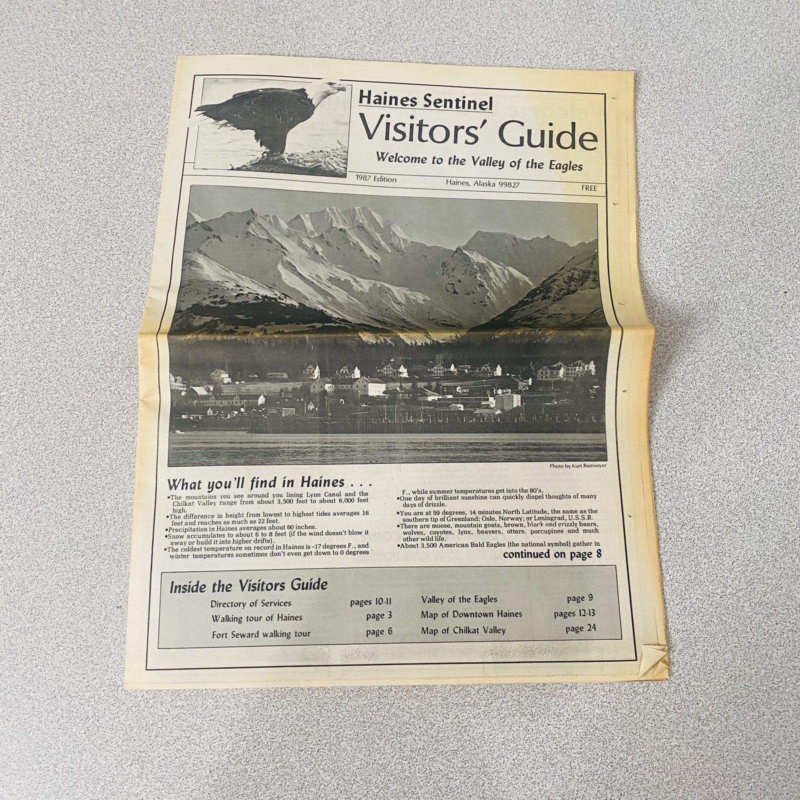 Haines Sentinel Visitors Guide Newspaper Vtg 1987 Alaska AK