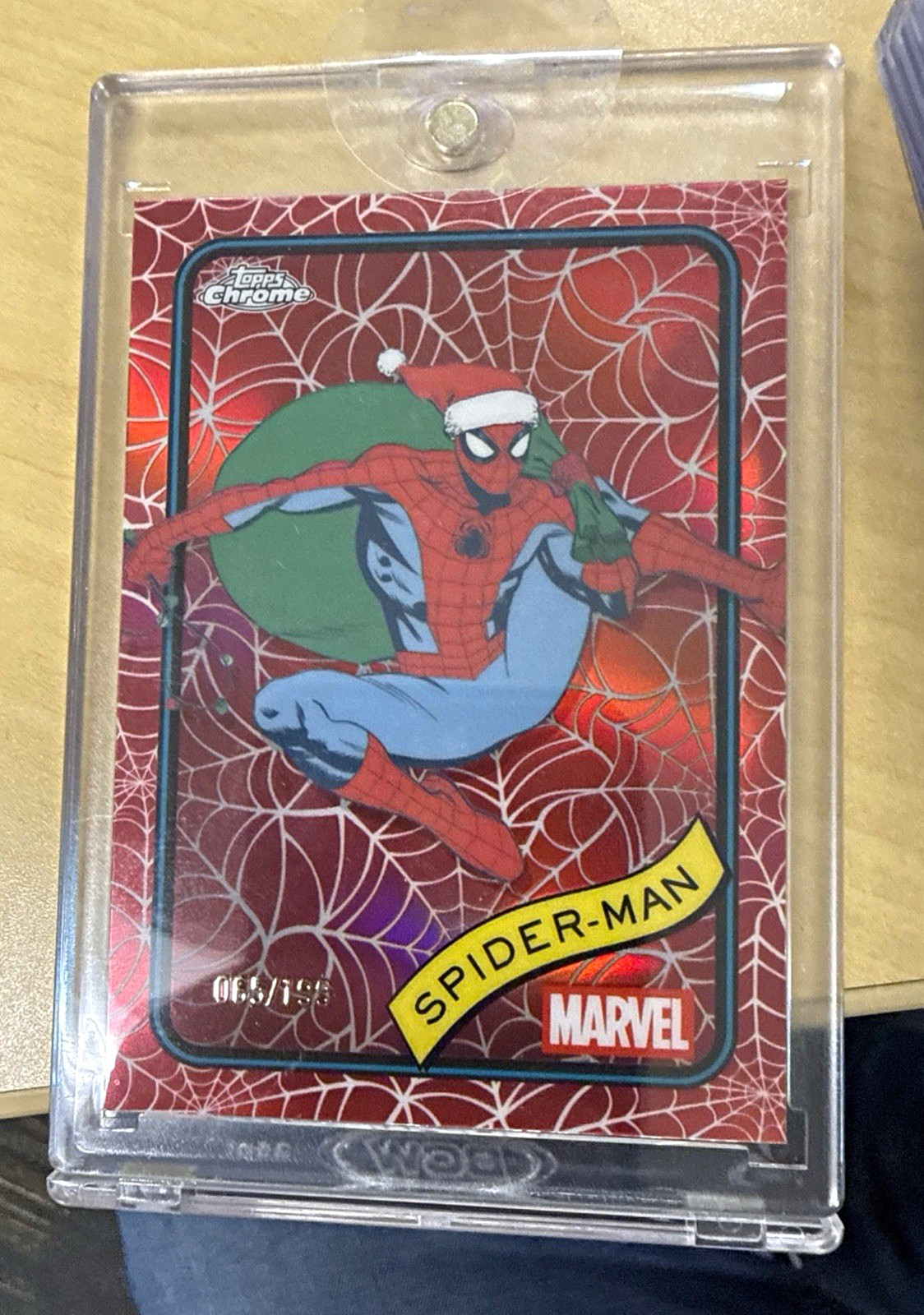 2025 Topps Chrome Marvel Spider-Man #101 Employee Exclusive Red Web /199 065/199