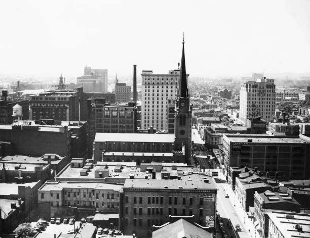 View above Downtown South 5th Street Louisville Kentucky US 1940 c- Old Photo