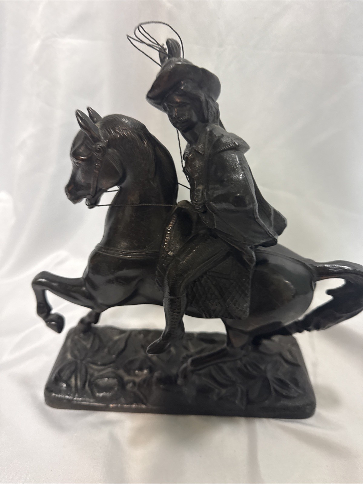 Antique Spelter Statue Buffalo Bill Wild West Cavalier Statue W/intact Lasso