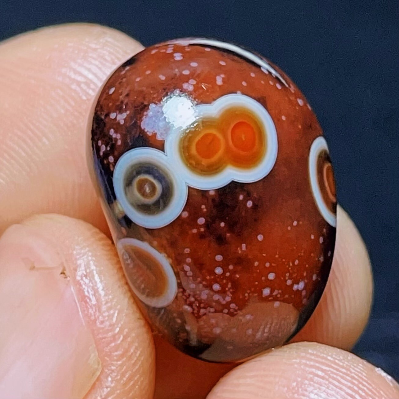 TOP 7G Natural Polished Silk Banded Agate Lace Agate Crystal Madagascar  L1940