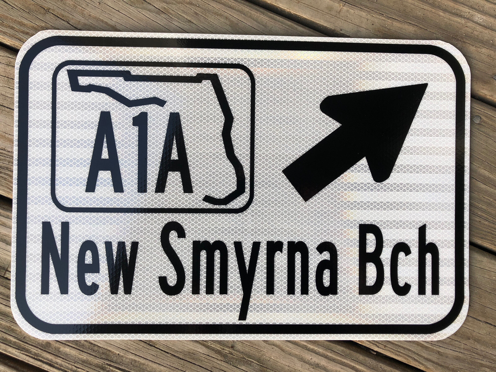 NEW SMYRNA BEACH FLORIDA A1A Highway road sign 12\