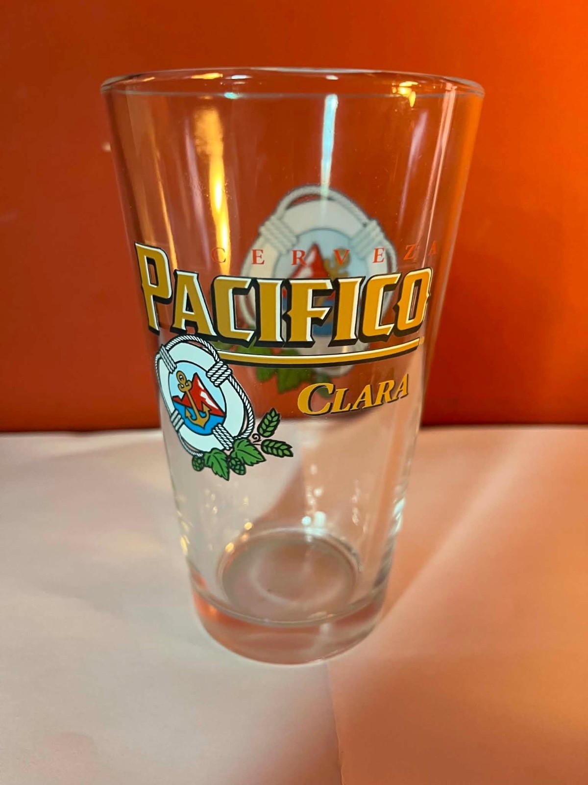 Cerveza Pacifico Clara Pint Glass Anchor Life Raft