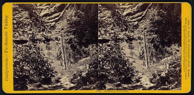 Photo:Yosemite Valley California Vernal Fall Ladders c1870 Stereograph