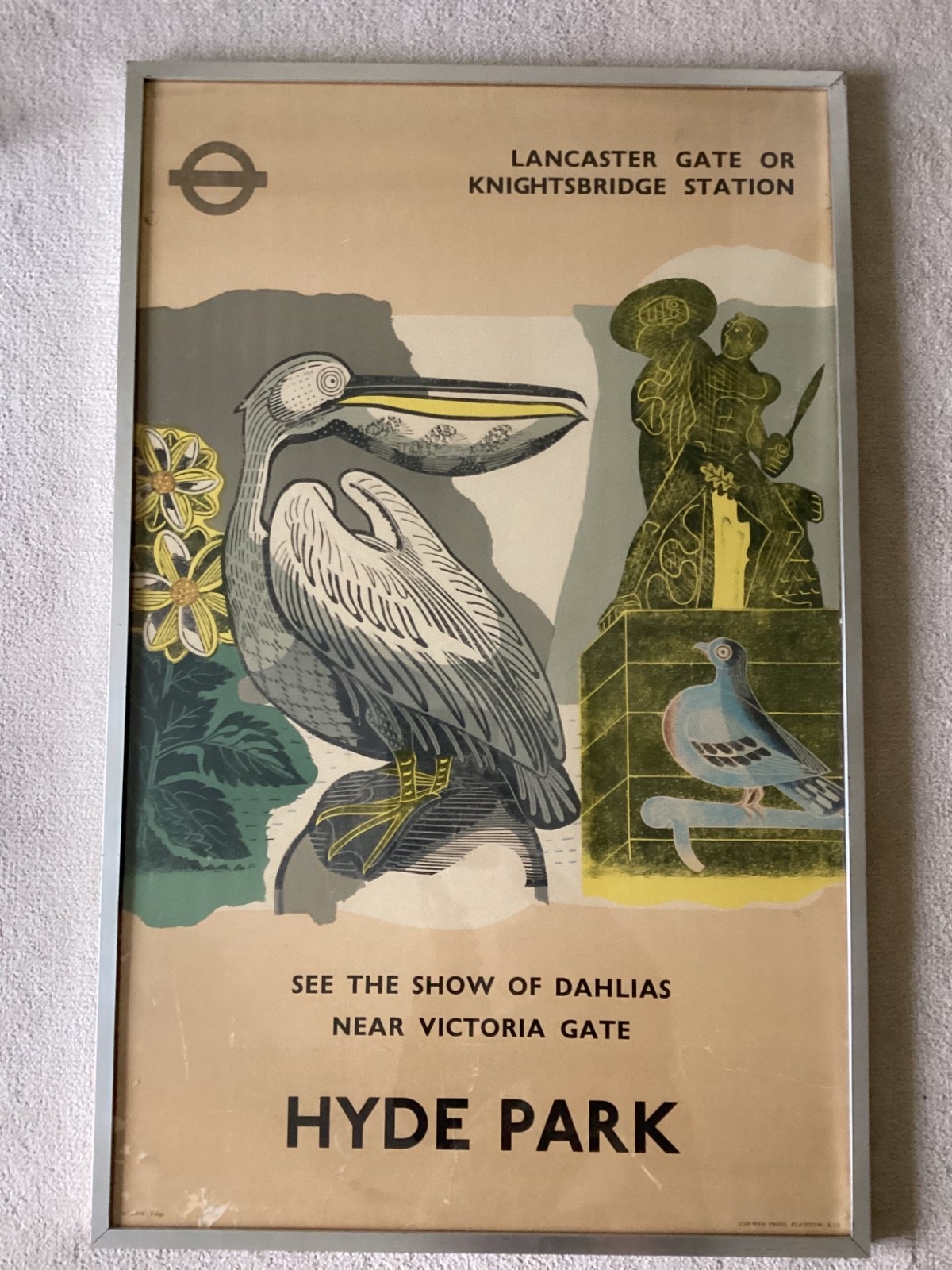 RARE ANTIQUE ORIGINAL EDWARD BAWDEN LONDON TRANSPORT LITHOGRAPH POSTER