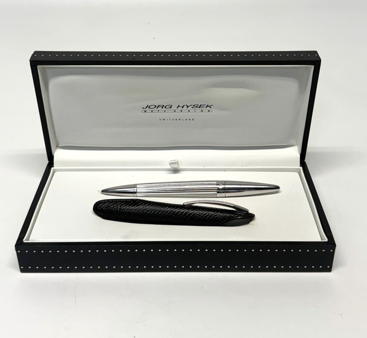 VINTAGE NEW JORG HYSEK Meta Design Chrome Ballpoint Pen Made in Swiss