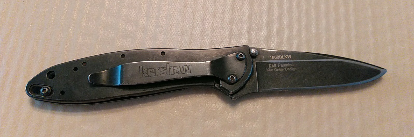 KERSHAW LEEK 1660BLKW Blackwash Speedsafe Ken Onion USA USED- NICE