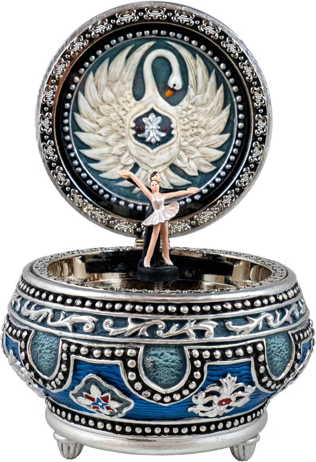 Swan Lake Hinged Hinged Musical Trinket Box by The San Francisco Music Box