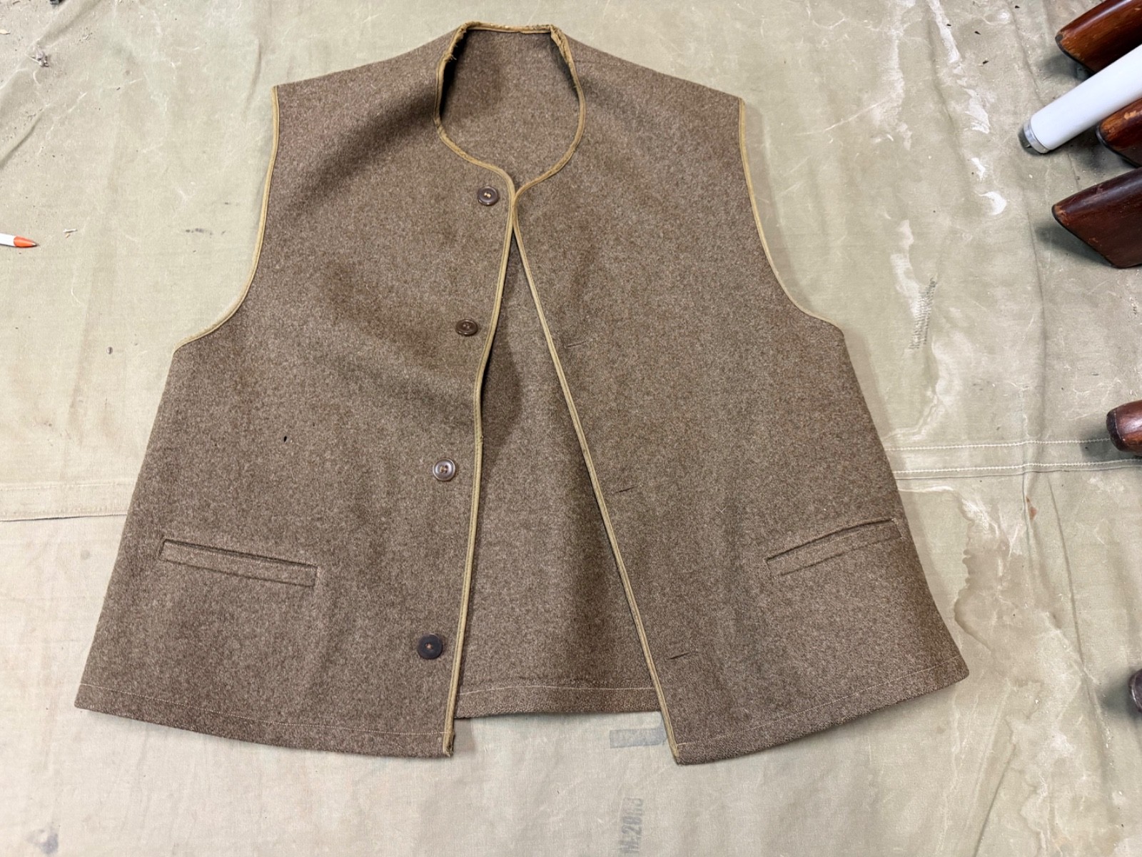 ORIGINAL WWI US ARMY M1917 INFANTRY WOOL JERKIN VEST- MEDIUM 40R