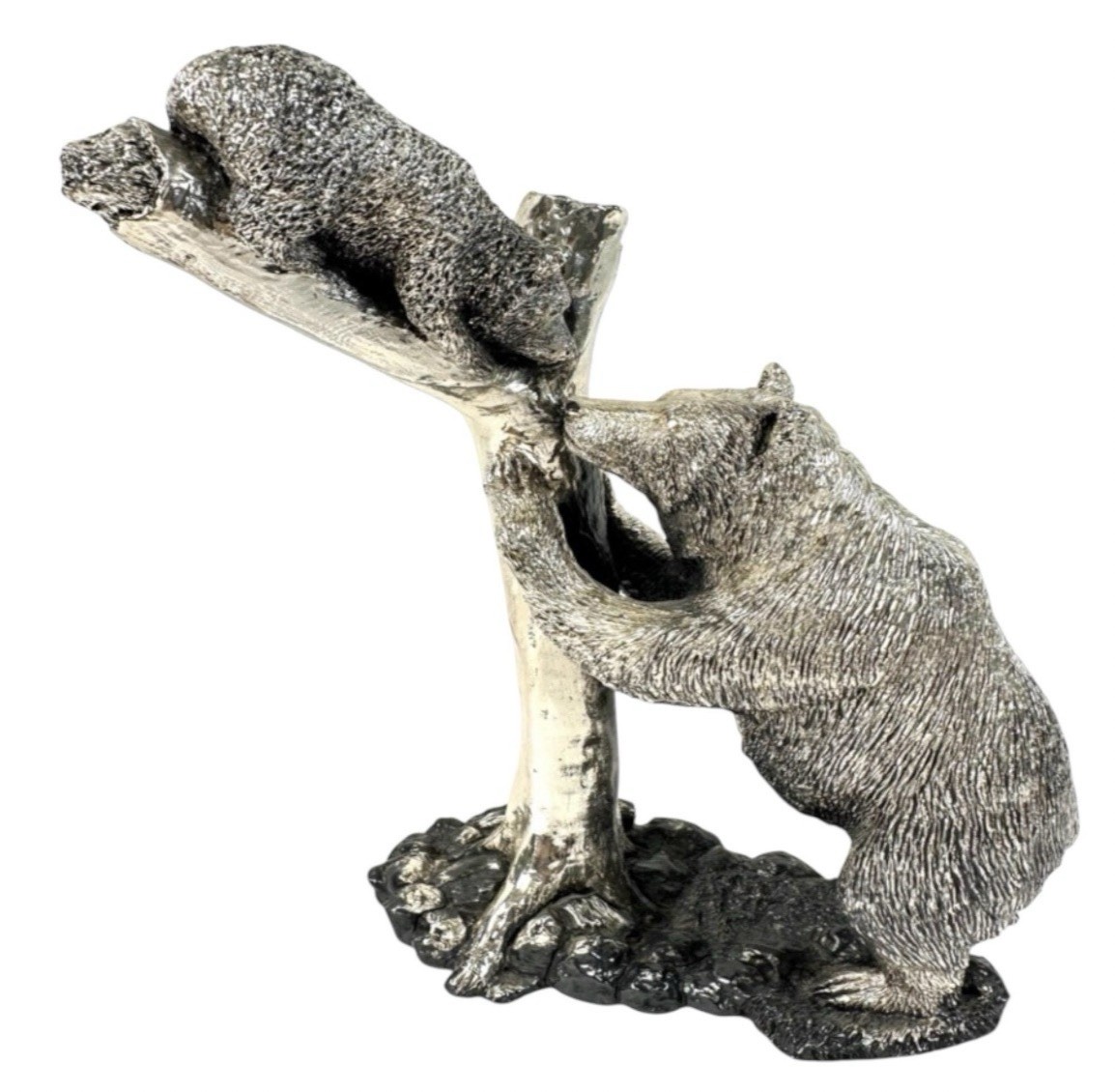 Vintage Zanfeld Plata 999 Silver Bear & Cub Sculpture | Mexican Wildlife Decor