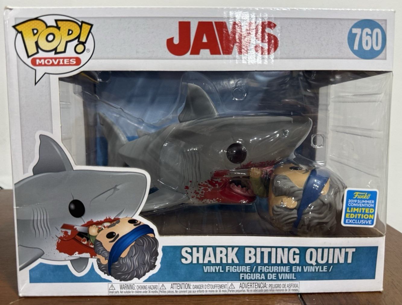 Pop Jaws #760 Shark Biting Quint 2019 Summer Convention Exclusive NEW SEALED