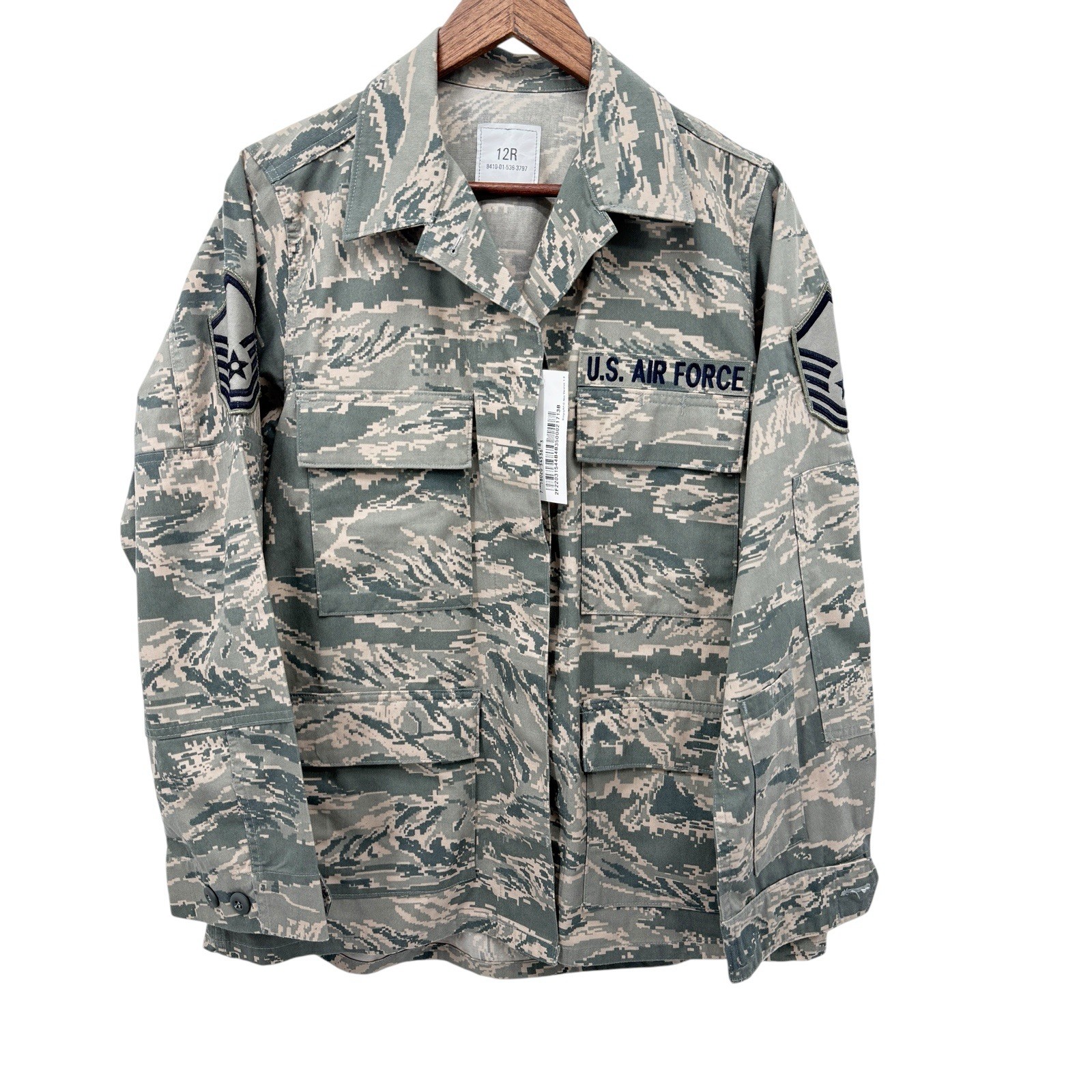 NWT USAF ABU Tiger Stripe Uniform Coat Jacket Womens 12R Air Force DSCP