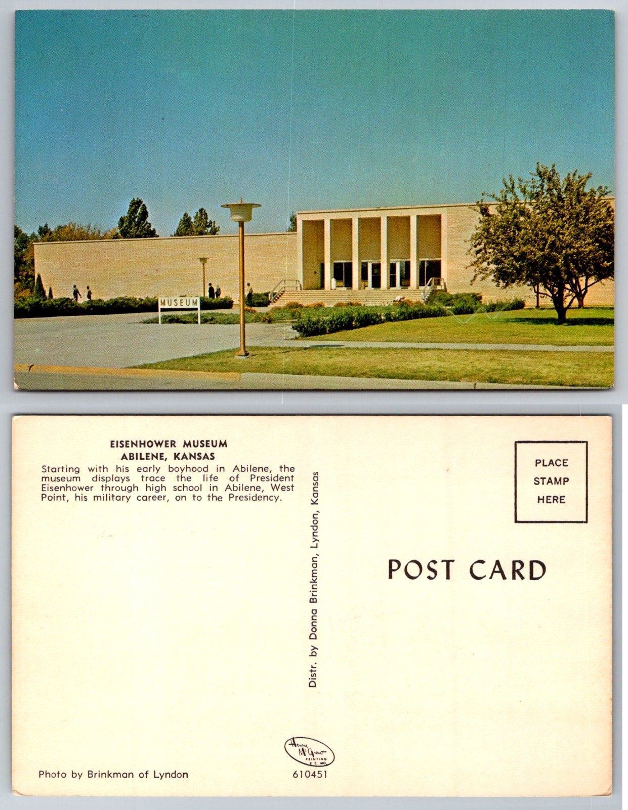 Eisenhower Museum Abilene Kansas Building Architecture Postcard