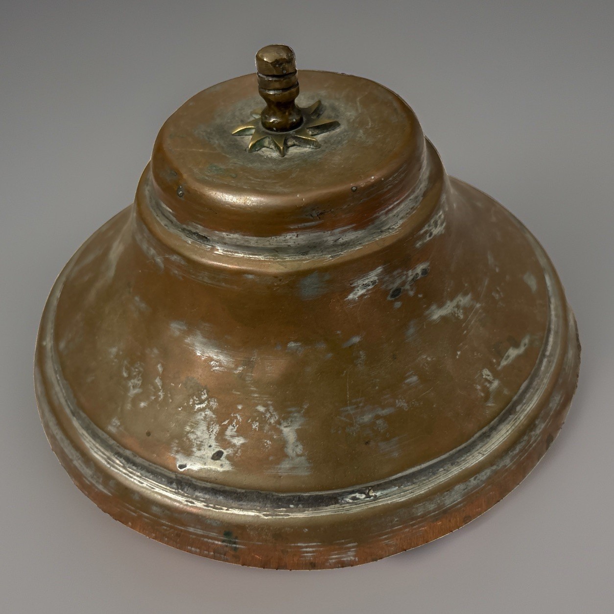 Antique 1800s Hand Forged Turkish Persian Copper Dome 7 5/8” W X 4” H, Morocco