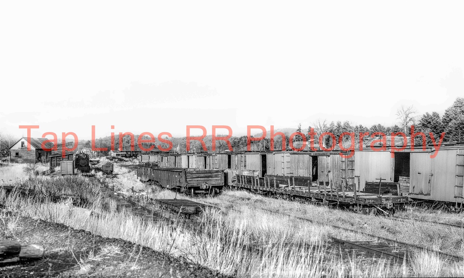 Bridgton & Harrison   Junction Interchange Yard Scene  Circa 1940 NEW 5X8 PHOTO