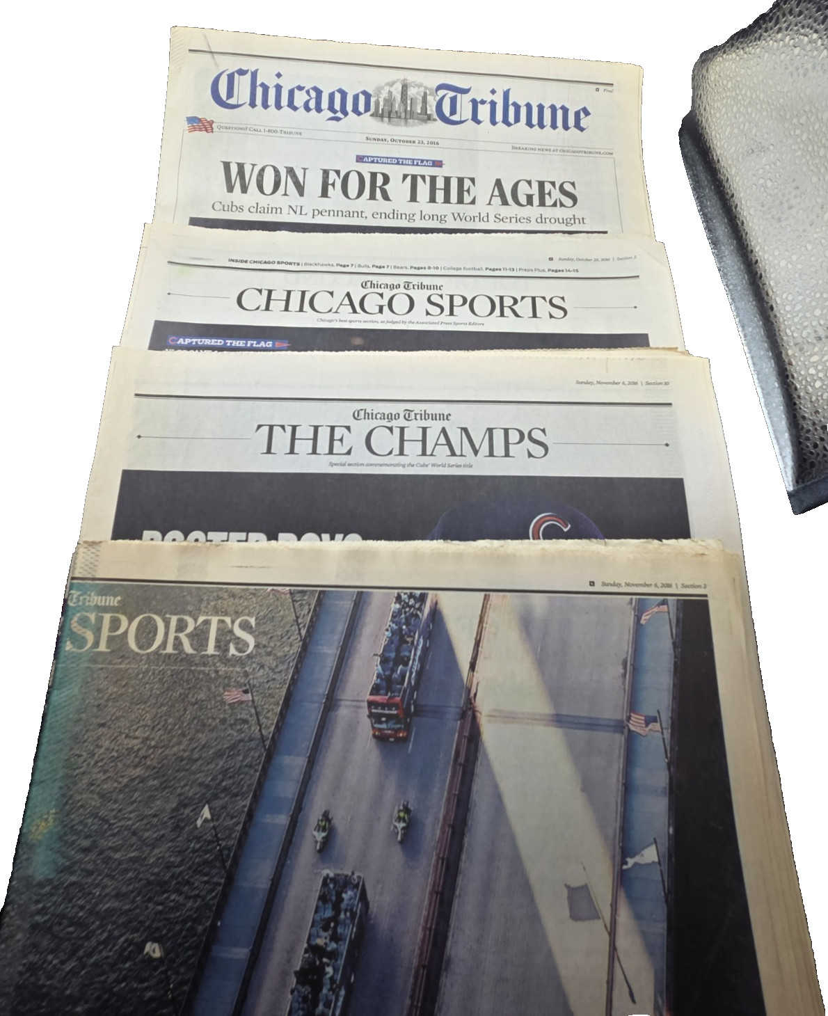 Lot of 4 Sections- Tribune---Chicago Cubs 2016 World Series Run Newspaper Bundle