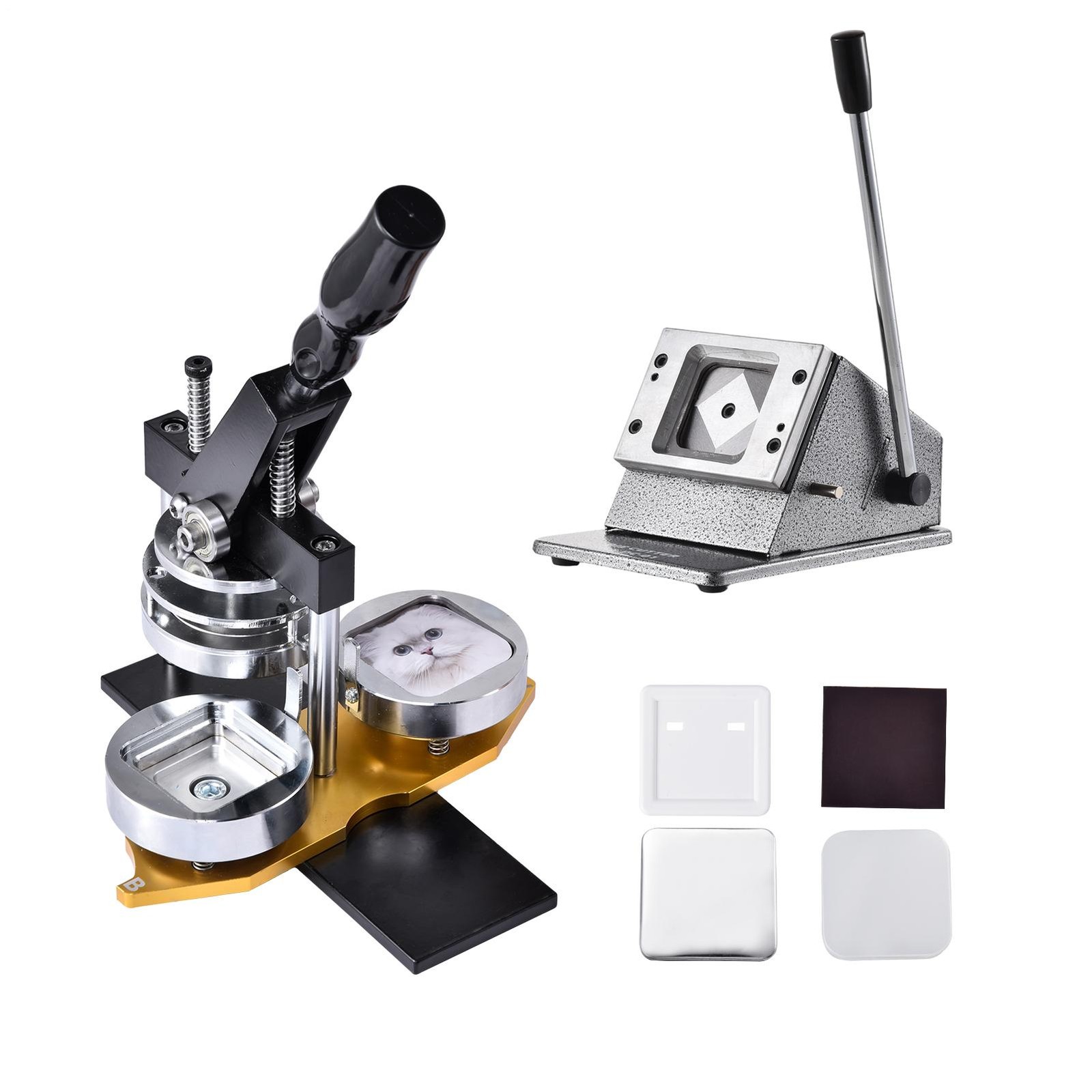 Square Fridge Magnet Press Machine Kit, 2x2 inch/50mm x 50mm, DIY Photo Fridge