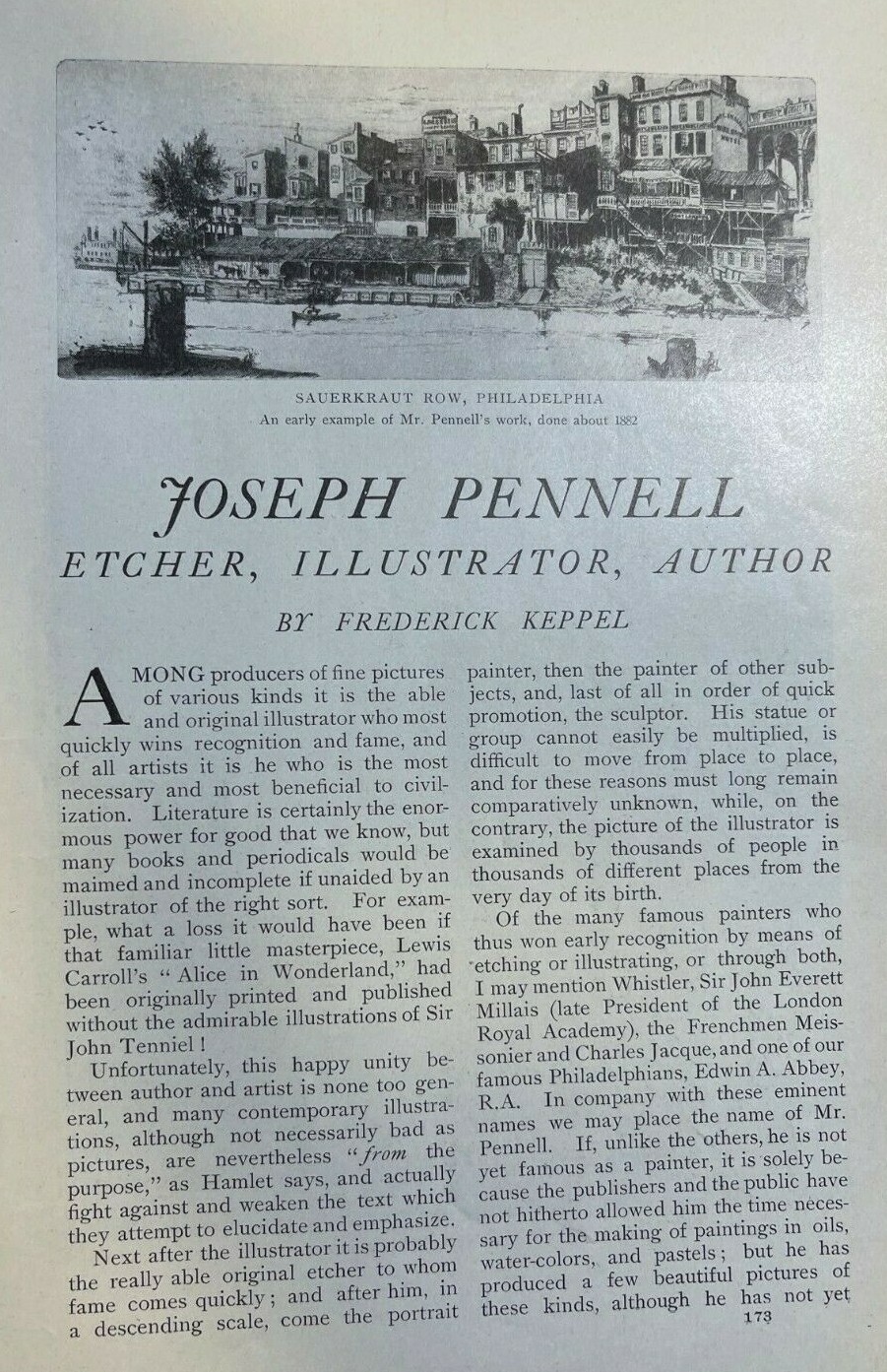 1905 Artist Joseph Pennell illustrated