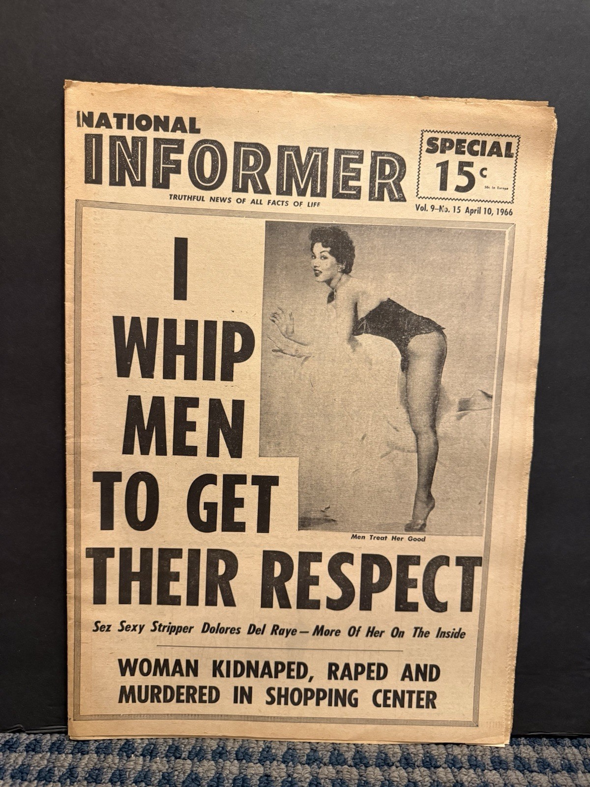 1966 April 10th National Informer Newspaper, Stripper Dolores Del Raye (VRN10F)