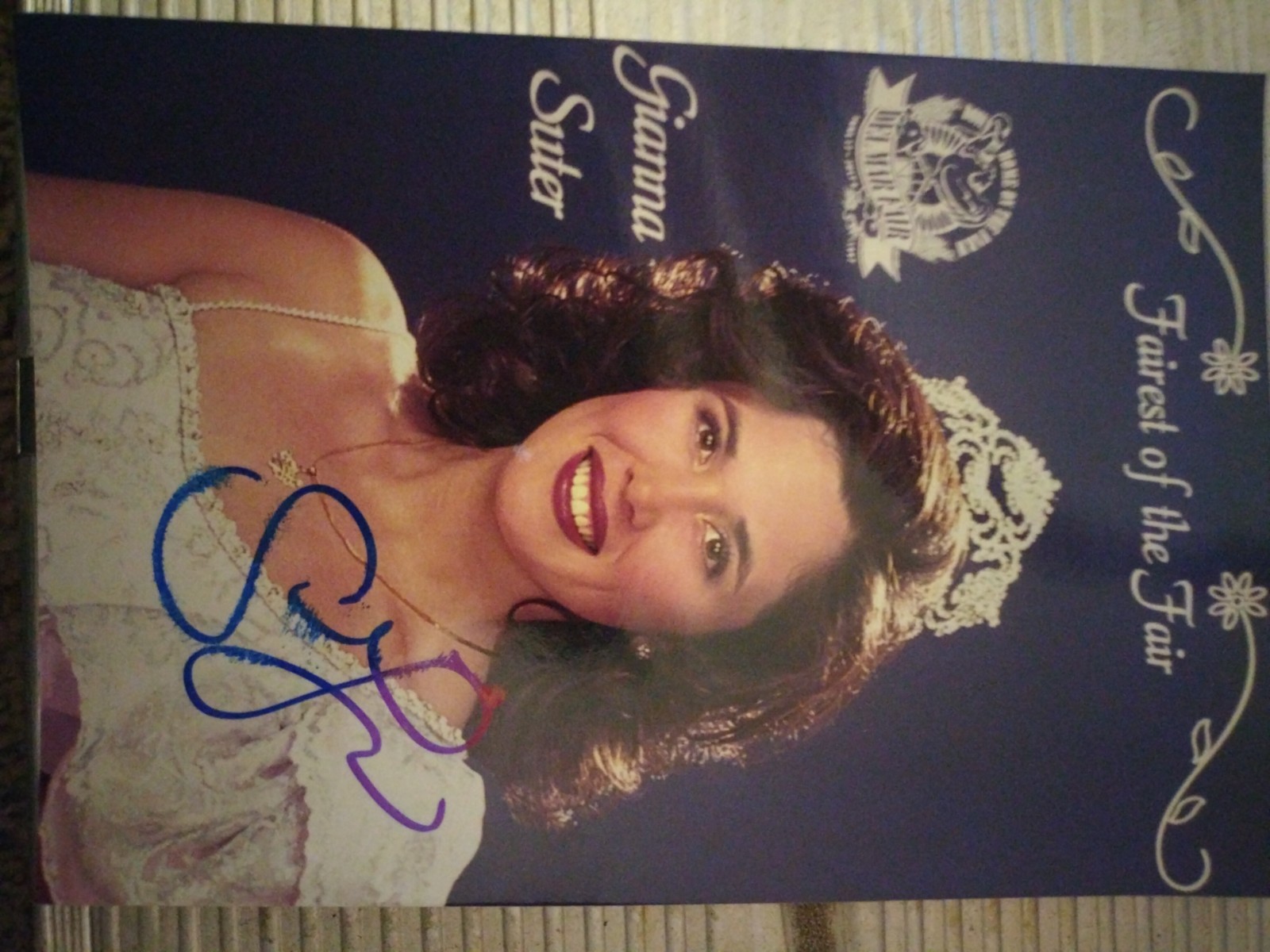 original photo of Gianna suter 1997 Fairest of the fair with her signature