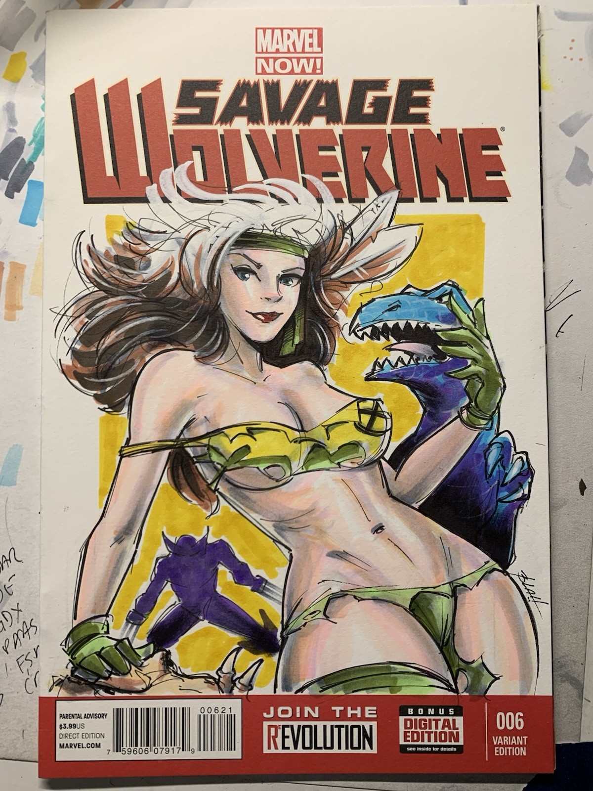 Savage Wolverine 6 Original Sketch Cover Variant Savage Rogue