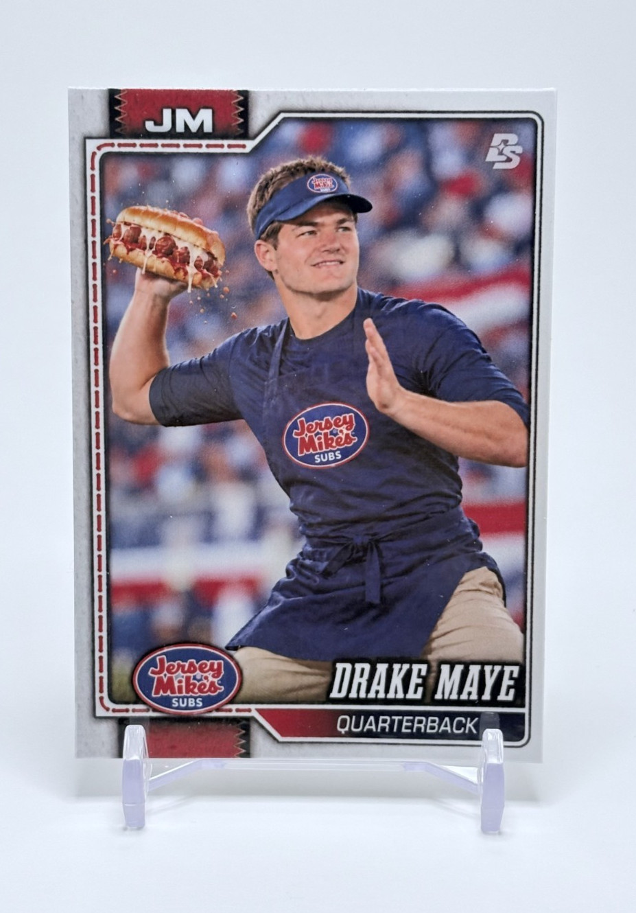 Custom Drake Maye Novelty Trading Card Jersey Mike\'s Meatball Sub