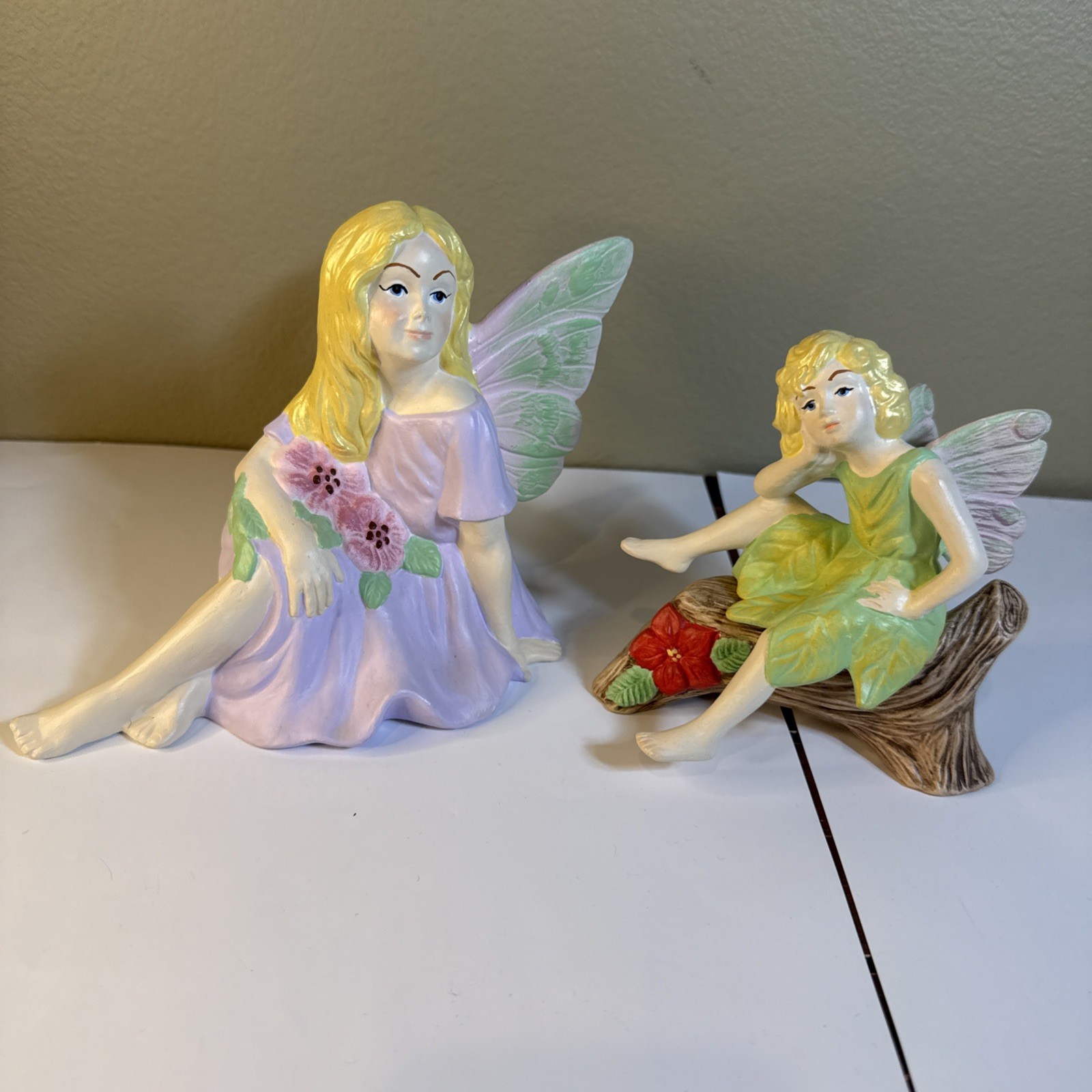 Unique Hand Painted Vintage Fairies