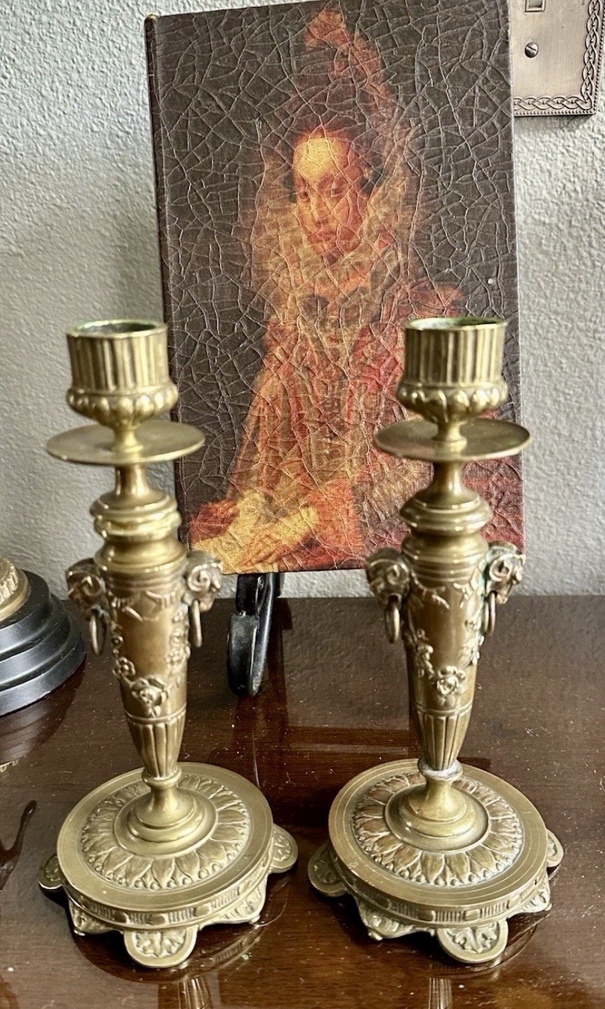 Vintage 19C French Gilt Bronze Candlestick Holder, 8\