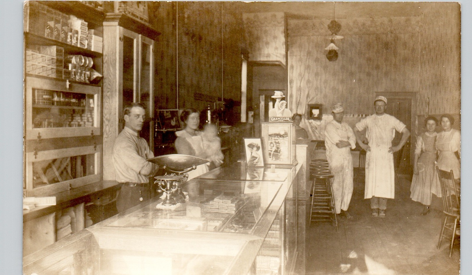INTERIOR GENERAL STORE c1910 postcard real photo rppc occupation