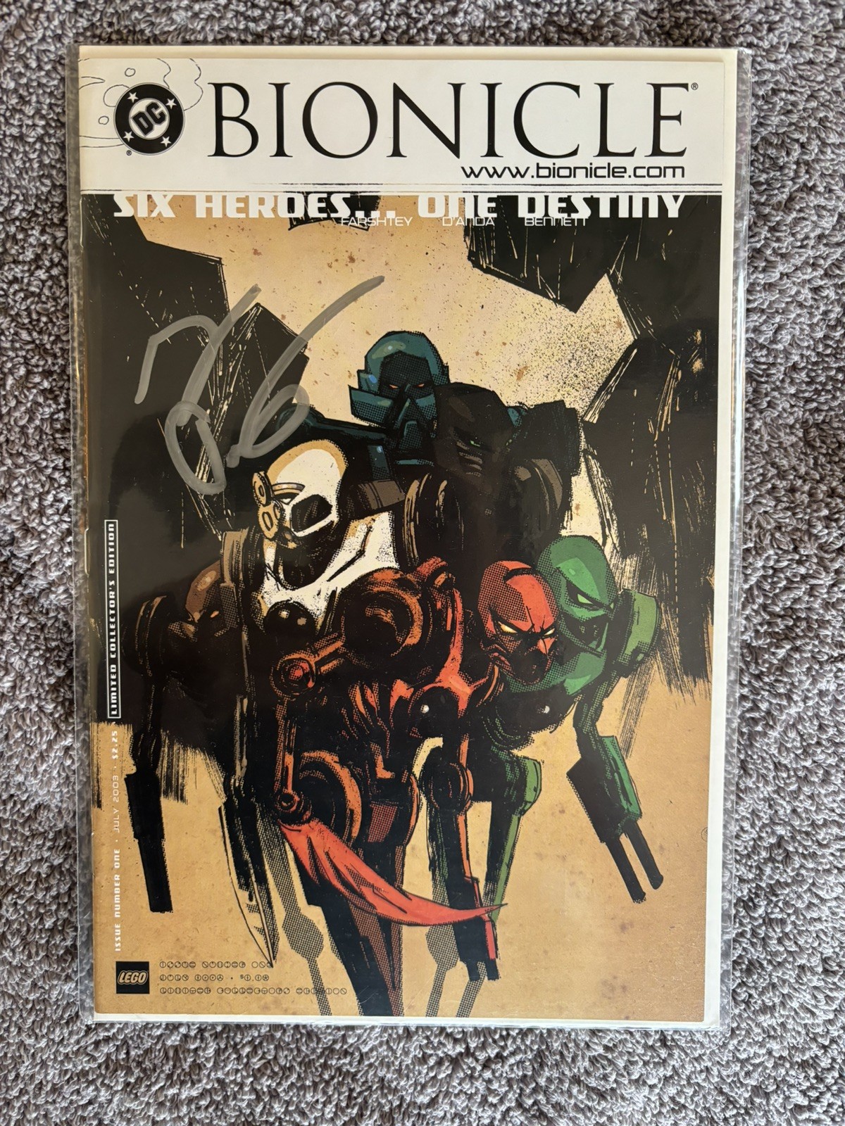 LEGO Bionicle #1 COMIC 2003 • Ashley Wood SDCC Variant • SIGNED by Greg Farshtey