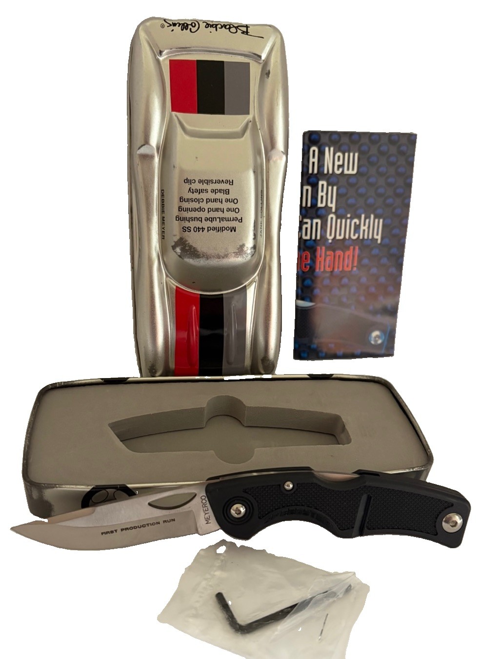 Meyerco Speedster Lockback Knife, Green Micarta, Blackie Collins, 1st Production