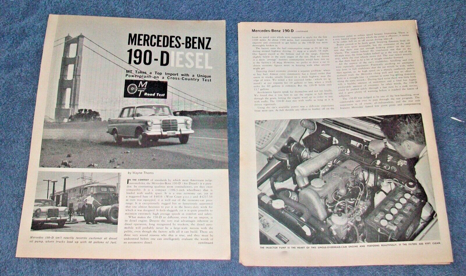 1962 Mercedes-Benz 190D Diesel Vintage Road Test Info Article
