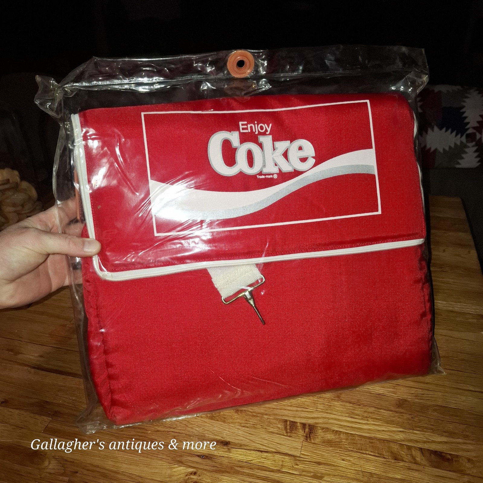 VINTAGE NOS ENJOY COKE COOLER RED NYLON COCA-COLA ADVERTISTING Large Bag