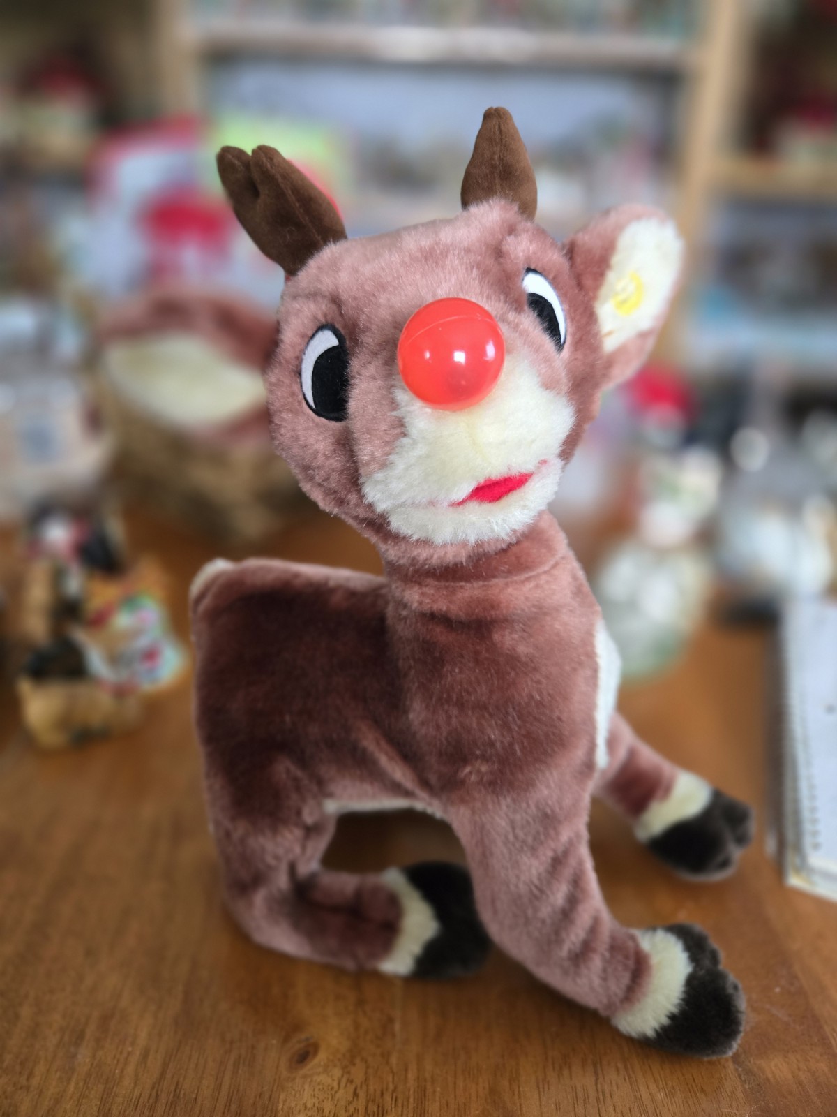 Vintage 1992 Gemmy Animated Rudolph The Red-Nosed Reindeer Plush
