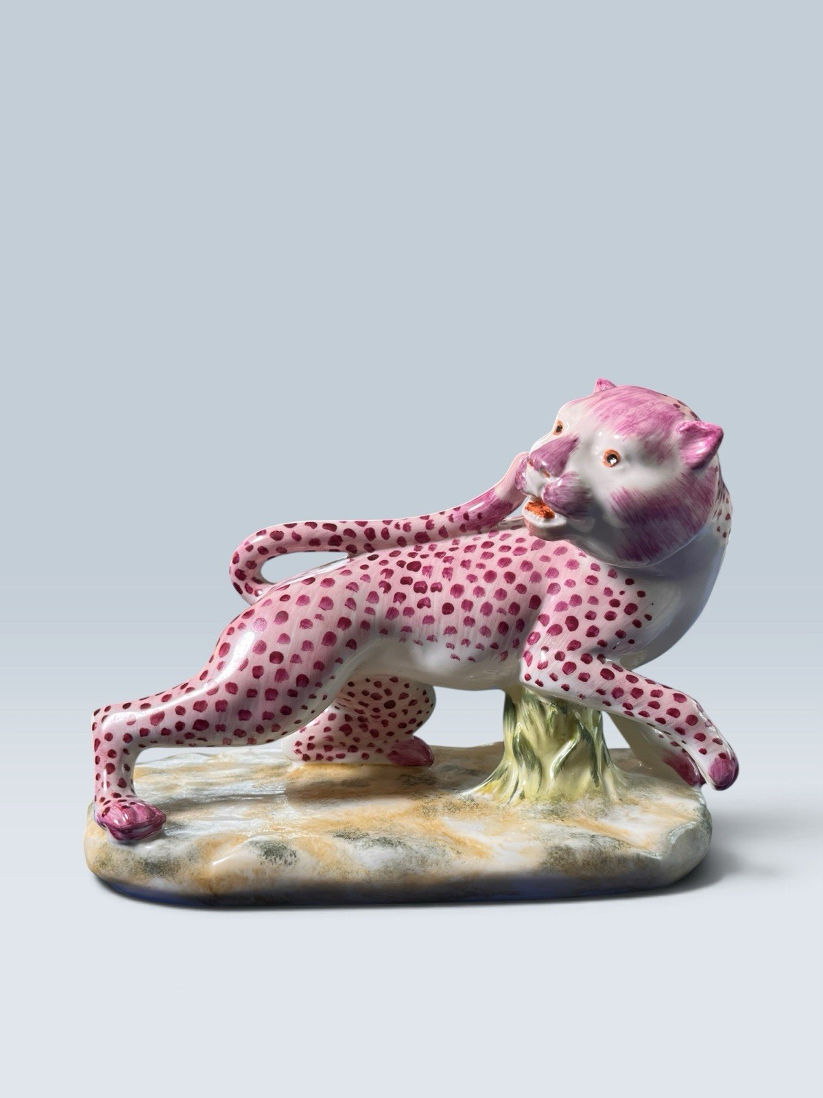 Chelsea House Port Royal Pink Porcelain Leopard Figurine Italy National Trust