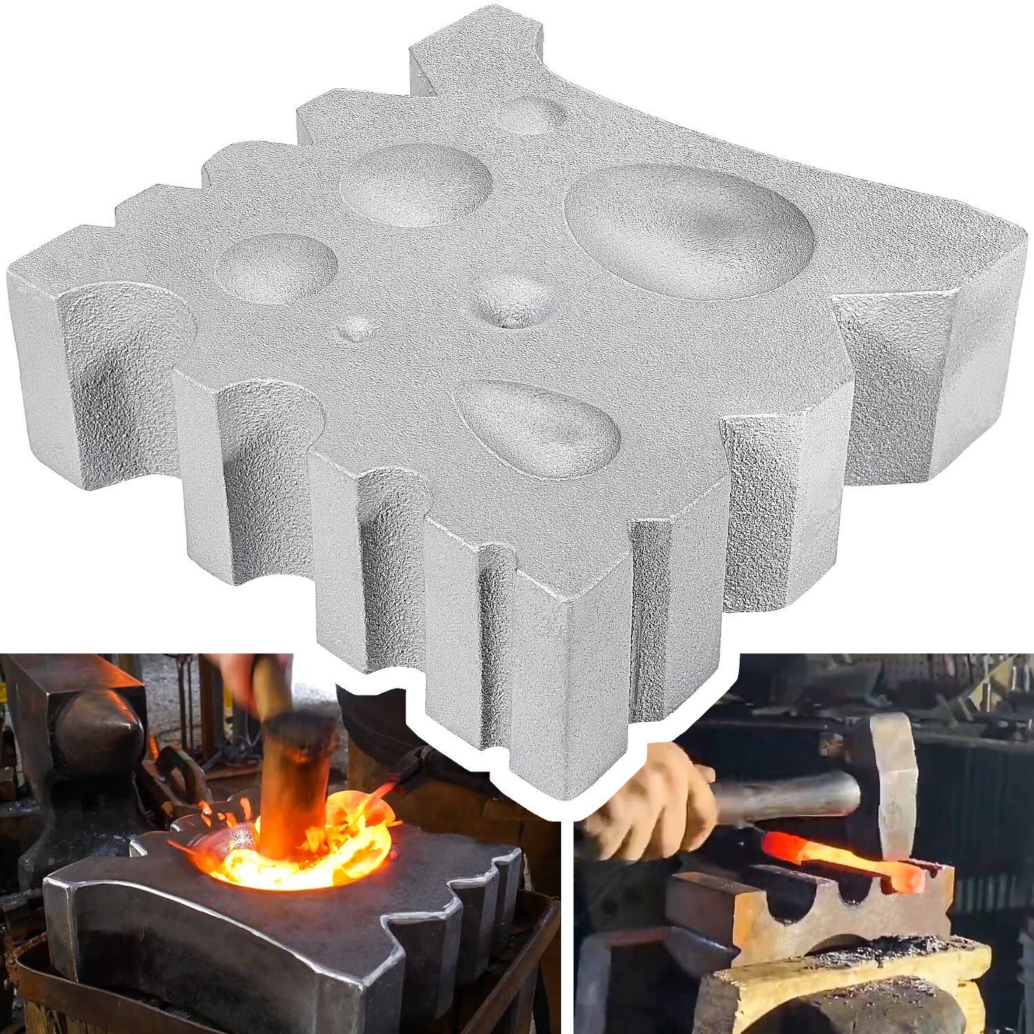 50lb Blacksmith Swage Block Anvil Forge Bowl Ladle Spoon Making Solid Cast Iron 50lb Blacksmith Swage Block Anvil Forge Bowl Ladle Spoon Making Solid Cast Iron