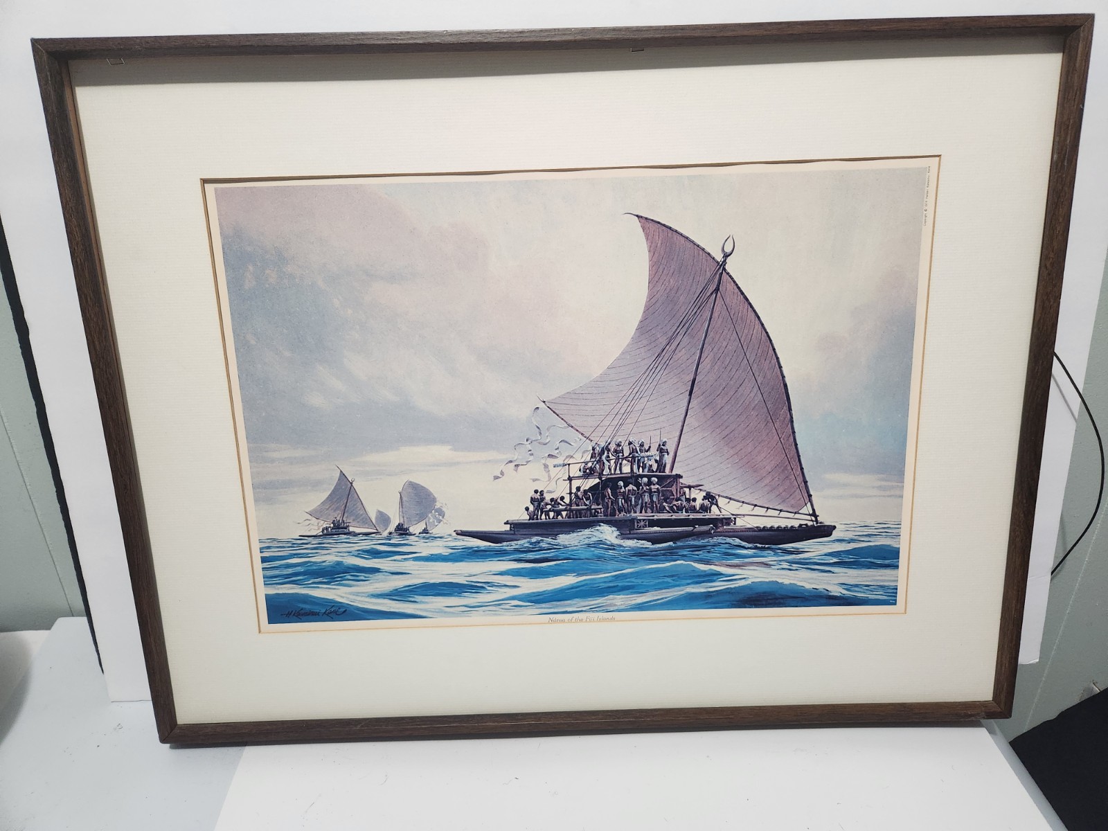 Hawaii Hawaiian Herb Kawainui Kane Art Print Ndrua of the Fiji Islands Polynesia