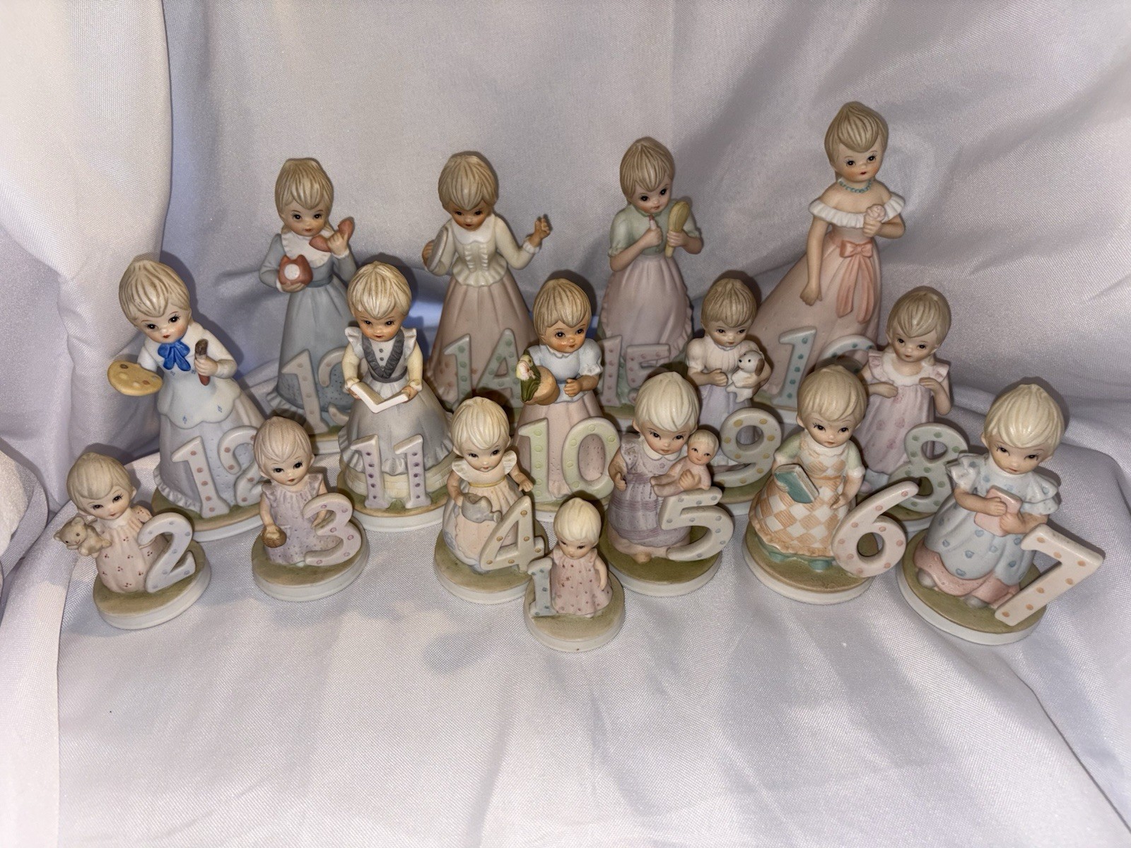 Vintage Lefton Christopher Collection Birthday Girls 1-16 Complete Set 1982