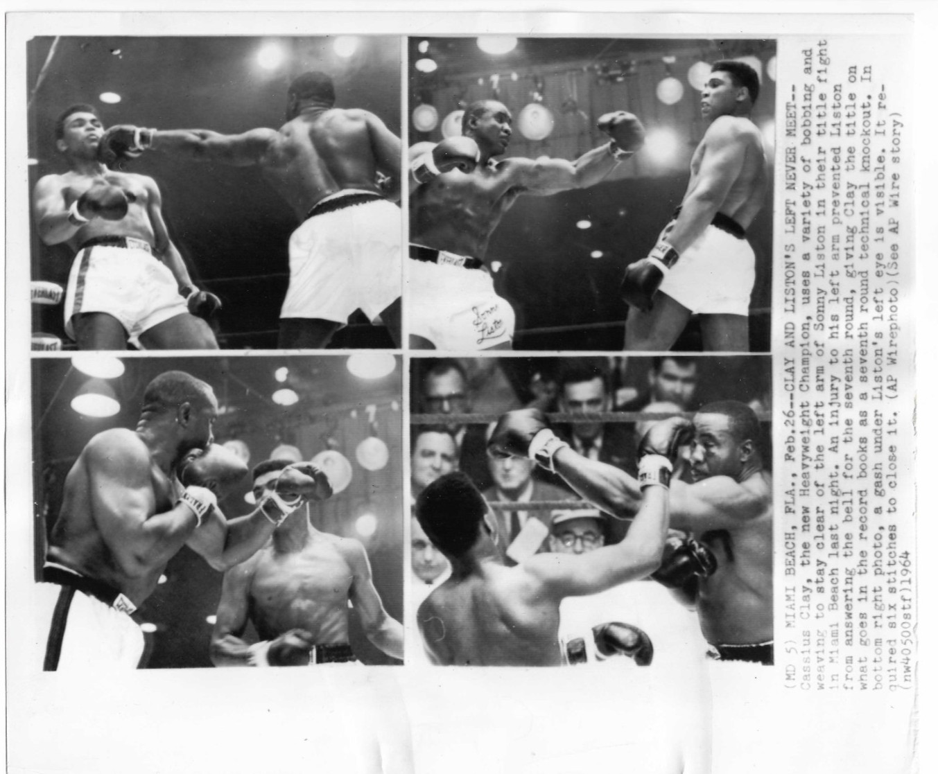 Muhammad Ali CHAMPION 1964 Sonny Liston TKO Vintage Authentic 8x10 AP photo Muhammad Ali CHAMPION 1964 Sonny Liston TKO Vintage Authentic 8x10 AP photo