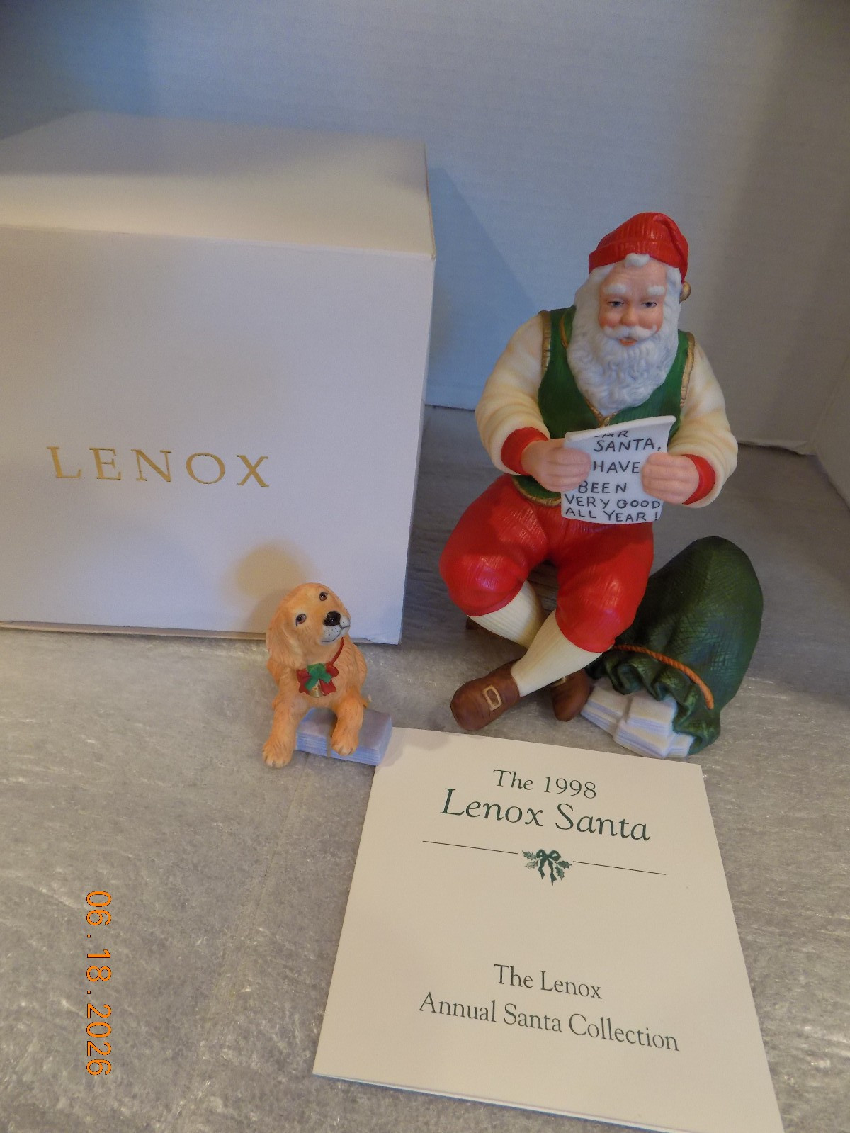 Lenox 1998 Santa with Dog - Annual Santa Collection