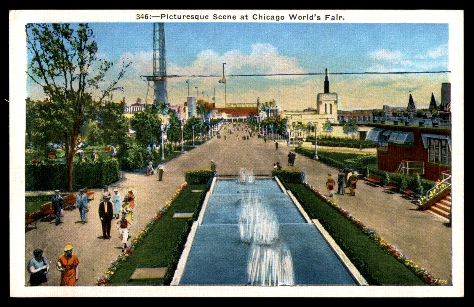 Postcard Picturesque Scene at Chicago World's Fair, Illinois