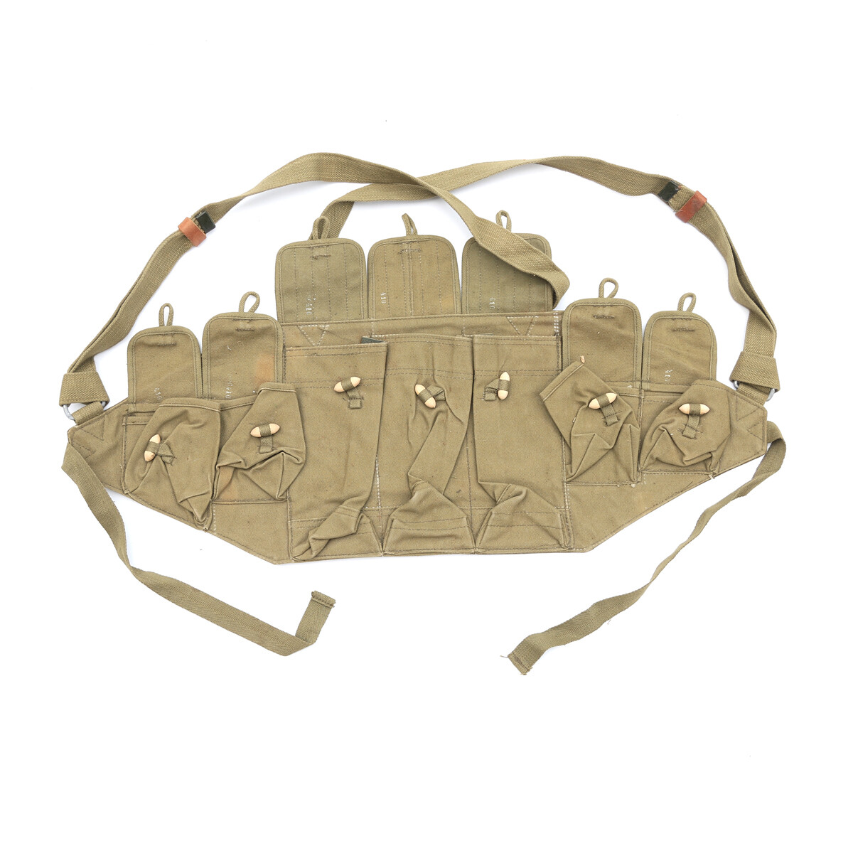 Surplus Vietanm War Chinese Type 56 Chest Rig Ammo Bandolier Pouch Original 