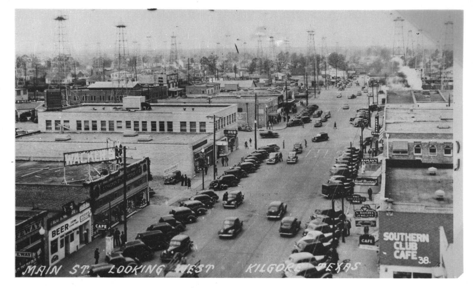 Main Street Looking East - Kilgore, Texas TX RPPC EKC Fox Co